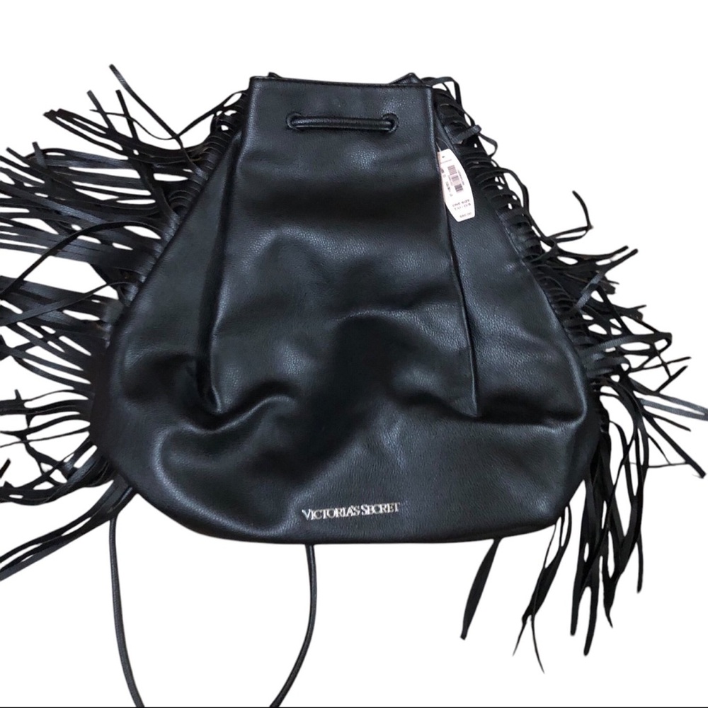 Victoria’s Secret Black Fringe Backpack ✨ Boho Festival Vibes